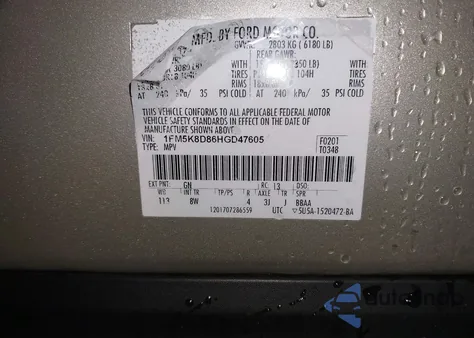 2017 Ford Explorer Xlt z USA, uszkodzony, nr VIN 1FM5K8D86HGD47605